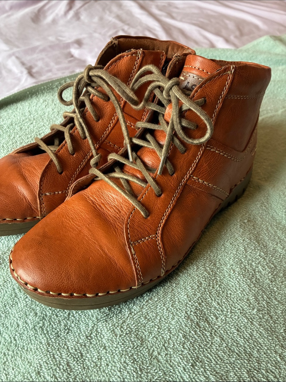 Josef Seibel Felicia Leather Ankle boots Cognac Brown size 38 EU USA 7 -7.5